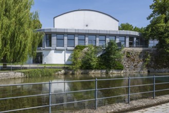 Congress centre, Lippe with Lippe spring, Bad Lippspringe, climatic health resort, North