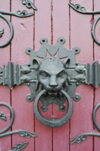 Door knocker, Notre Dame des Champs church, Avranches, Manche department, Normandy, France