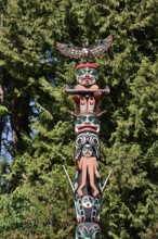 Totem Pole, Ga'akstalas Totem Pole, Stanley Park, Vancouver, British Columbia, Canada