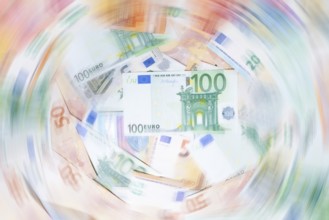 Various euro banknotes