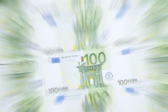 100 euro banknotes, 100 Euro, zoom effect