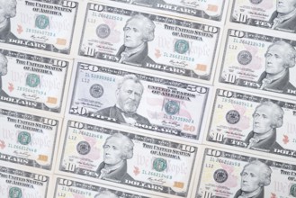 US dollar notes, 10 dollars, 50 dollars, banknotes