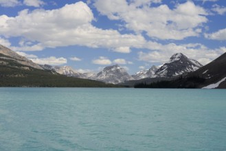 Bow Lake and mountains, Icefields Parkway, Banff National Park, Alberta, Canada