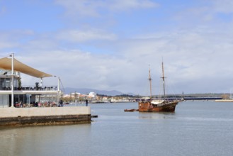 Sailing ship Santa Bernarda in the harbour of Portimao, Algarve, Portugal