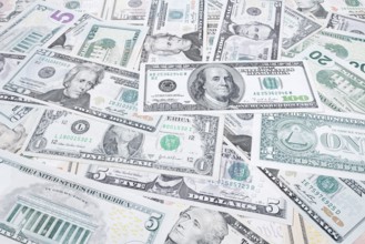 US dollar notes, 10 dollars, 1 dollar, banknotes