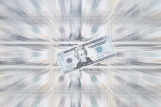 US dollar notes, 10 dollars, 20 dollars, banknotes, zoom effect