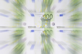 100 euro banknotes, zoom effect