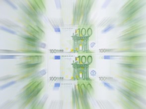 100 euro banknotes, 100 Euro, zoom effect