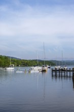 Boats on Windermere Lake, Fell Foot Park, Lake District, Cumbria, England, United Kingdom