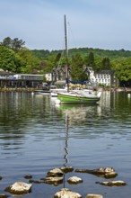 Boats on Windermere Lake, Fell Foot Park, Lake District, Cumbria, England, United Kingdom