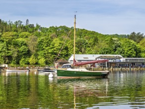 Boats on Windermere Lake, Fell Foot Park, Lake District, Cumbria, England, United Kingdom