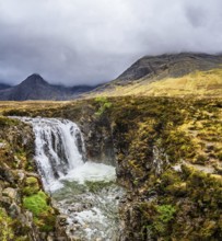 Panorama of Fairy Pools and Waterfalls, Glen Brittle, Black Cuillin, Isle of Skye, Scotland, UK