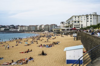 Beach and seaside in Saint-Jean-de-Luz, Nouvelle-Aquitaine, Pyrenees-Atlantiques, France