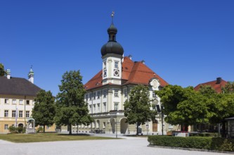 Town hall at Kapellplatz, place of pilgrimage, Altötting, Upper Bavaria, Bavaria, Germany