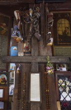 Votive plaques in the walkway around the Chapel of Grace, Kapellplatz, place of pilgrimage,