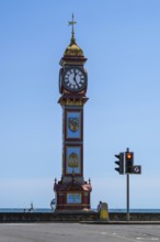 Clock tower on seaside in Weymouth, Esplanade, Weymouth, Dorset, England, United Kingdom