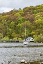 Boats on Ullswater Lake, Pooley Bridge, Lake District National Park, Cumbria, England, United