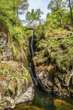 Aira Force Waterfall, Ullswater Lake, Lake District National Park, Cumbria, England, United Kingdom