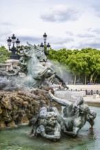Fontaine du Char du Triomphe de la Concorde, Place des Quinconces, Bordeaux, Gironde,