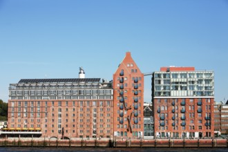 Architecture, warehouse building, Elbe, business centre, Hafen-City Hamburg, Germany