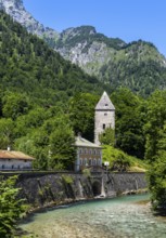 The Berchtesgadener Ache in Marktschellenberg, Bavaria, Germany