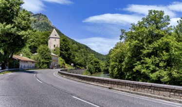 The Berchtesgadener Ache in Marktschellenberg, Bavaria, Germany