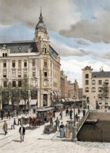 Leidsestraat, one of the main shopping streets in Amsterdam, Holland, Netherlands, authentic