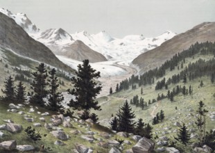 Bernina group, type of the Central Alps, a mountain group in the central Eastern Alps, Engadin,