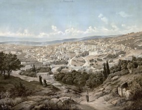 Nazareth, a city in the northern district of Israel in Galilee, authentic reproduction of a school