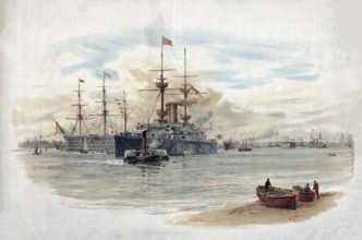 Portsmouth Harbour, bay at the mouth of the Piscataqua River, which forms the border between the