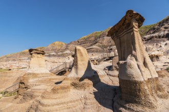 Breathtaking view of unique sandstone formations, known as hoodoos, dominating the landscape of