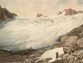 Hallstatt glacier, also known as Karleisfeld, the largest glacier in the Dachstein massif, Austria,