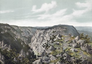 Landscape in the Harz Mountains, on the Brocken, Saxony-Anhalt, Germany, authentic reproduction of