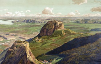 Hegau, burglary basin with volcanic ruins, a historic district of the Duchy of Swabia northwest of