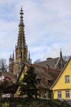 Frauenkirch tower, Christmas market, city of Esslingen, district of Esslingen, Baden-WÃ¼rttemberg,