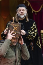 Alchemist, medieval clothing, medieval market, city of Esslingen, district of Esslingen,