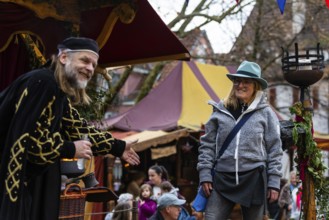 Alchemist, medieval clothing, medieval market, city of Esslingen, district of Esslingen,