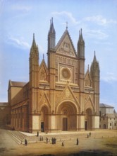 Orvieto Cathedral, Cattedrale di Santa Maria Assunta, Umbria, Italy, authentic reproduction of a