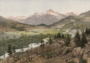 Landscape in Altai, Altaigebrige, Central Asian high mountains in the border region of Kazakhstan,