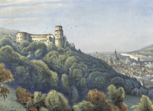 Heidelberg, city on the Neckar, Baden-WÃ¼rttemberg, Germany, authentic reproduction of a school