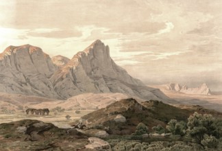 Mountain of temptation in the West Bank. Mountain in the Jordan Valley near Jericho, where Jesus is