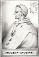 John V (born in Syria, died 2 August 686 in Rome) was pope from 23 July 685 until his death,