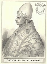 Pope Donus II is an apocryphal pope who supposedly briefly held office sometime in the 970s between