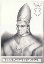 Constantine I (Constantinus I, born in Tyre, Syria, died 9 April 715 in Rome) was enthroned as pope