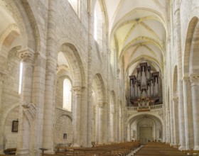 Organ in the Abbey of Fleury (Benedictines), Saint-Benoît-sur-Loire, Département Loiret, France