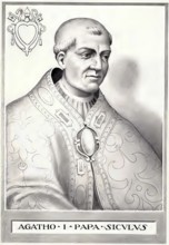 Agatho, also Agathon, died January 10, 681 in Rome, was Pope from 678 to 681, historical,