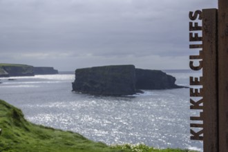 Wild Atlantic way sign for Kilkee Cliffs, Kilkee, County Clare, Ireland