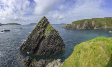 Rocks and cliffs at Dunquin pier, Ballyickeen Commons, Dunquin, Kerry, Ireland
