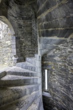 Spiral staircase at Carrigafoyle Castle, Carrig, Kerry, Ireland