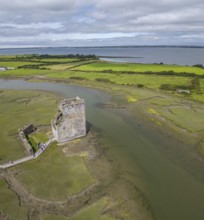 Aerial view of Carrigafoyle Castle, Carrig, Kerry, Ireland